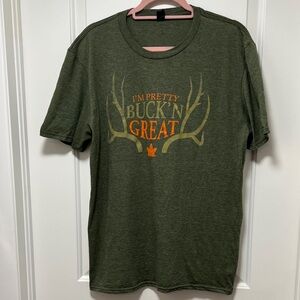 Anvil Forest Green Buck Graphic Men's Tee